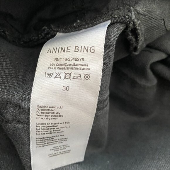 Anine Bing "Lara" Jean in Black, size 30 - Picture 5 of 8